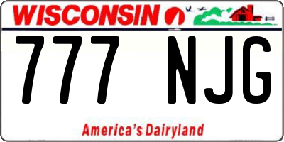 WI license plate 777NJG
