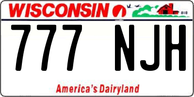 WI license plate 777NJH