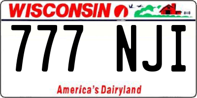 WI license plate 777NJI