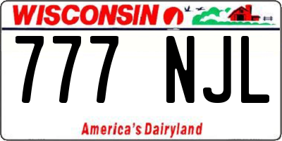 WI license plate 777NJL