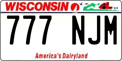 WI license plate 777NJM
