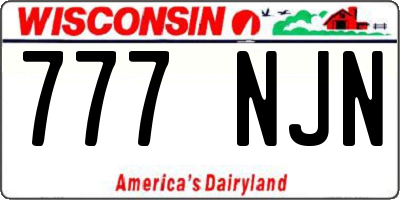 WI license plate 777NJN