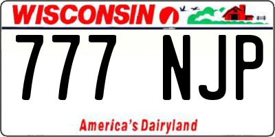 WI license plate 777NJP