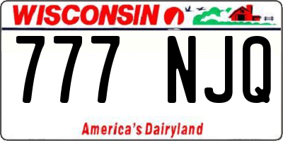 WI license plate 777NJQ