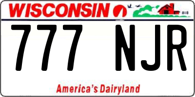 WI license plate 777NJR