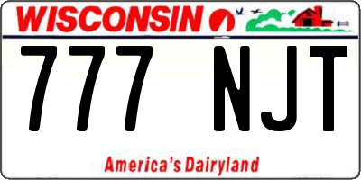 WI license plate 777NJT