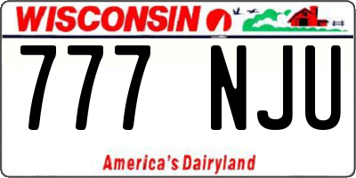 WI license plate 777NJU