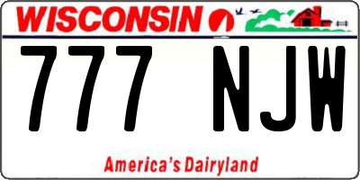 WI license plate 777NJW