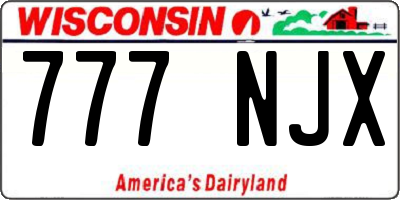 WI license plate 777NJX