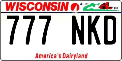 WI license plate 777NKD