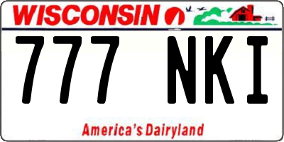 WI license plate 777NKI
