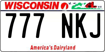 WI license plate 777NKJ