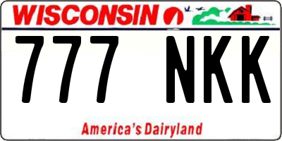WI license plate 777NKK