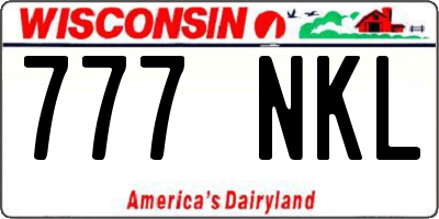WI license plate 777NKL
