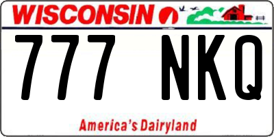 WI license plate 777NKQ