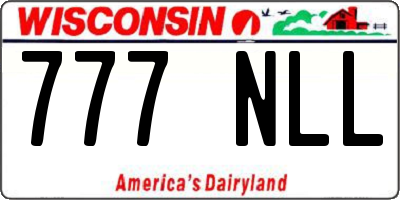 WI license plate 777NLL