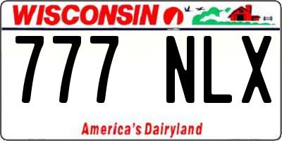 WI license plate 777NLX
