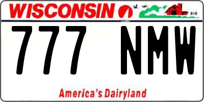 WI license plate 777NMW