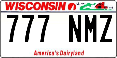 WI license plate 777NMZ