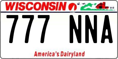 WI license plate 777NNA