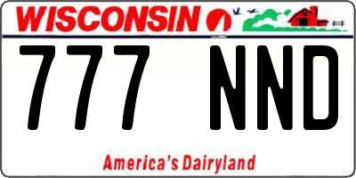 WI license plate 777NND