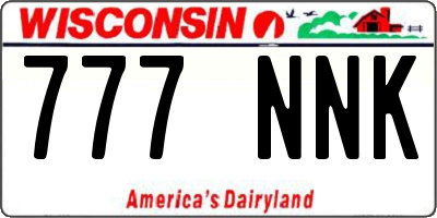 WI license plate 777NNK