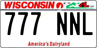 WI license plate 777NNL
