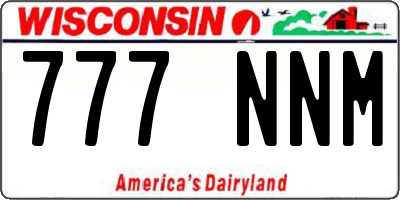 WI license plate 777NNM