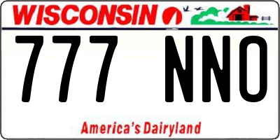 WI license plate 777NNO