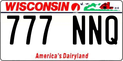 WI license plate 777NNQ