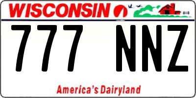 WI license plate 777NNZ