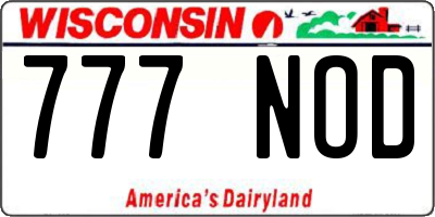 WI license plate 777NOD