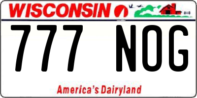 WI license plate 777NOG
