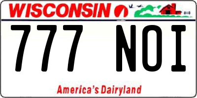WI license plate 777NOI
