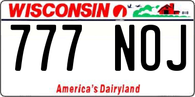 WI license plate 777NOJ