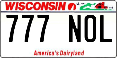 WI license plate 777NOL