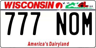 WI license plate 777NOM
