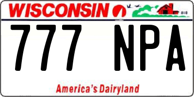 WI license plate 777NPA