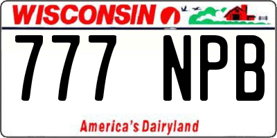 WI license plate 777NPB