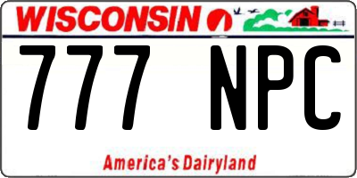 WI license plate 777NPC