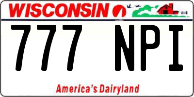 WI license plate 777NPI