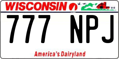 WI license plate 777NPJ