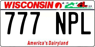 WI license plate 777NPL