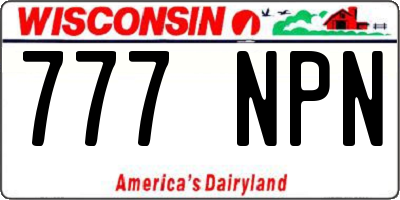 WI license plate 777NPN