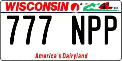 WI license plate 777NPP