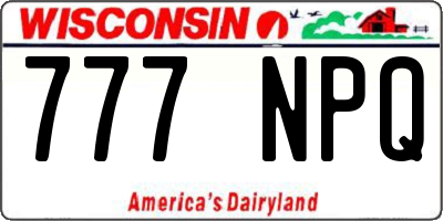 WI license plate 777NPQ