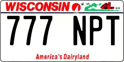 WI license plate 777NPT