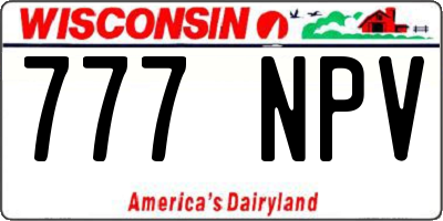 WI license plate 777NPV