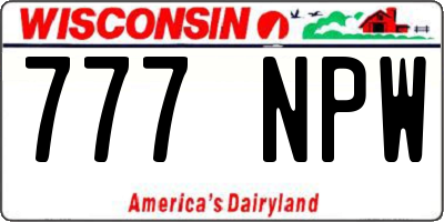 WI license plate 777NPW