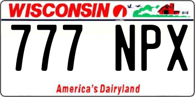 WI license plate 777NPX